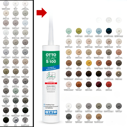 OTTOSEAL® S 100 | Mastic Silicone Sanitaire BLANC A NOIR